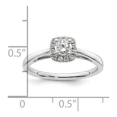 14K White Gold Diamond Halo Engagement Ring Semi-Mount – view 8