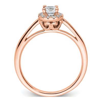 14K Rose Gold Diamond Halo Engagement Ring Semi-Mount – view 3