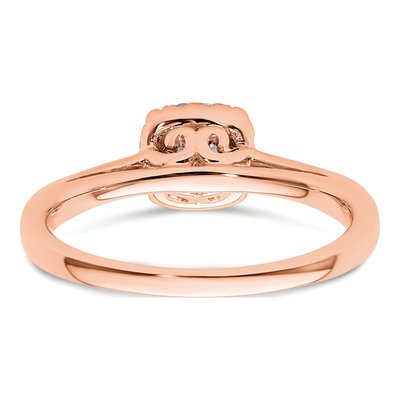 14K Rose Gold Diamond Halo Engagement Ring Semi-Mount – view 7