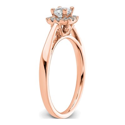 14K Rose Gold Diamond Halo Engagement Ring Semi-Mount – view 8