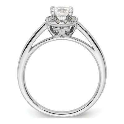 14K White Gold Diamond Halo Engagement Ring Semi-Mount – view 3