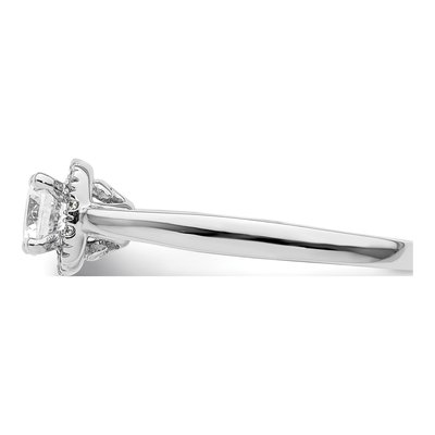 14K White Gold Diamond Halo Engagement Ring Semi-Mount – view 4