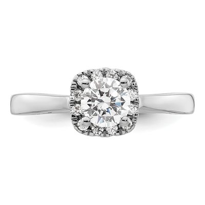 14K White Gold Diamond Halo Engagement Ring Semi-Mount – view 5