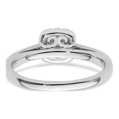 14K White Gold Diamond Halo Engagement Ring Semi-Mount – view 6