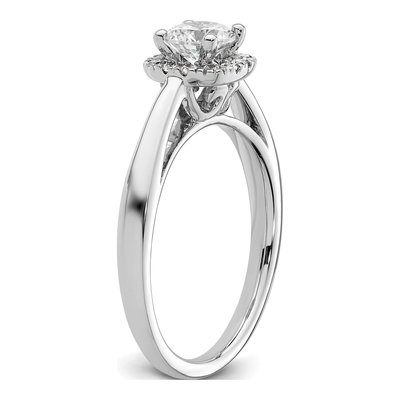 14K White Gold Diamond Halo Engagement Ring Semi-Mount – view 7