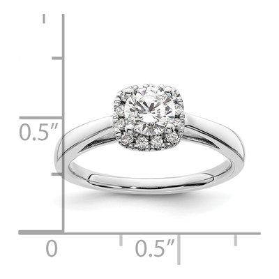 14K White Gold Diamond Halo Engagement Ring Semi-Mount – view 8