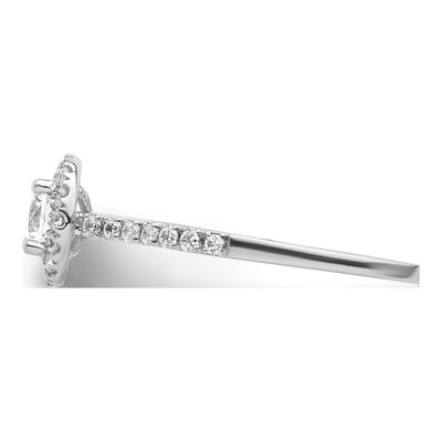 14K White Gold Diamond Halo Engagement Ring Semi-Mount – view 5