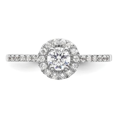 14K White Gold Diamond Halo Engagement Ring Semi-Mount – view 6