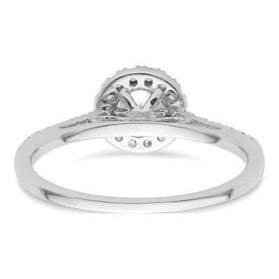 14K White Gold Diamond Halo Engagement Ring Semi-Mount – view 7