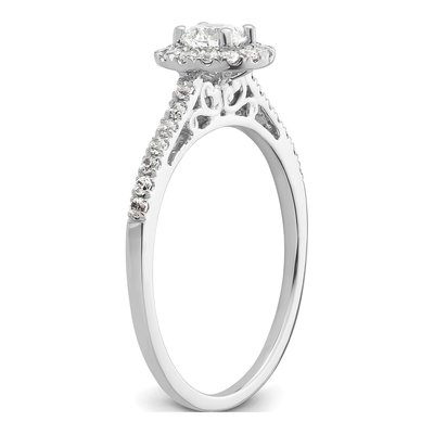14K White Gold Diamond Halo Engagement Ring Semi-Mount – view 8