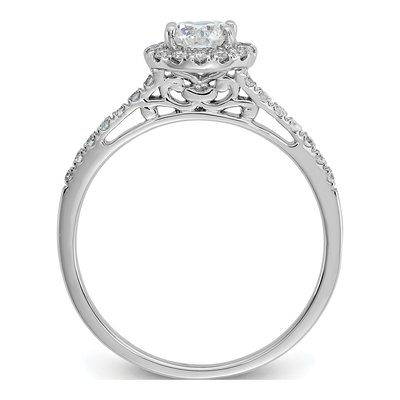 14K White Gold 3/4 ct tw Lab-Grown Diamond Halo Engagement Ring – view 3