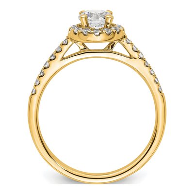 14K Yellow Gold 3/4 ct tw Lab-Grown Diamond Halo Engagement Ring – view 3