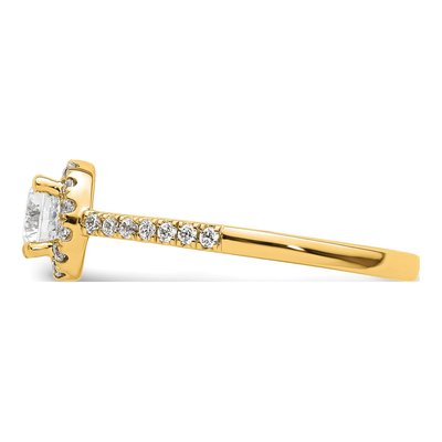 14K Yellow Gold 3/4 ct tw Lab-Grown Diamond Halo Engagement Ring – view 4