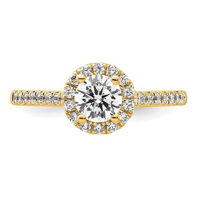 14K Yellow Gold 3/4 ct tw Lab-Grown Diamond Halo Engagement Ring – view 5