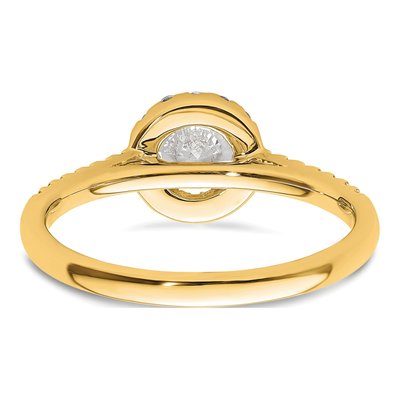 14K Yellow Gold 3/4 ct tw Lab-Grown Diamond Halo Engagement Ring – view 6