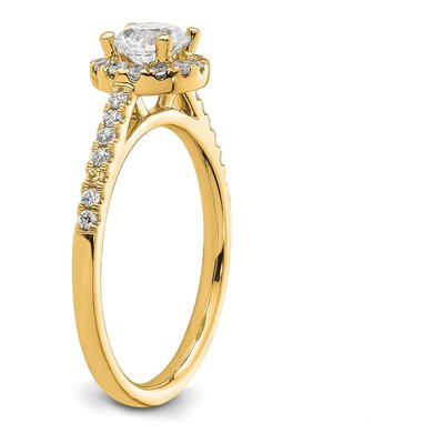 14K Yellow Gold 3/4 ct tw Lab-Grown Diamond Halo Engagement Ring – view 7