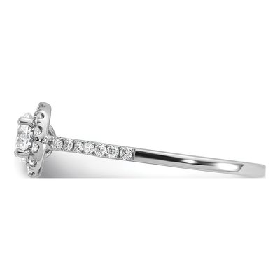 14K White Gold Diamond Halo Setting Engagement Ring Semi-Mount – view 5