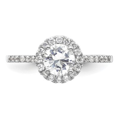 14K White Gold Lab-Grown Diamond Halo Engagement Ring Semi-Mount – view 5