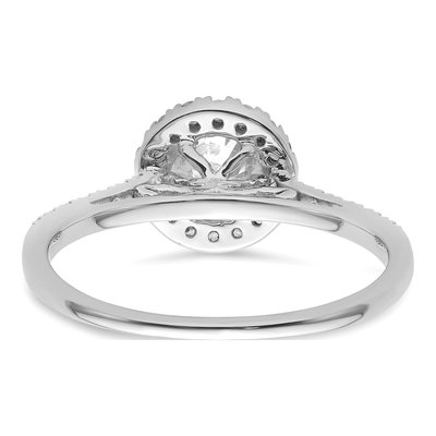 14K White Gold Lab-Grown Diamond Halo Engagement Ring Semi-Mount – view 6