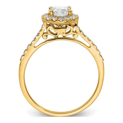14K Yellow Gold Lab-Grown Diamond Halo Engagement Ring Semi-Mount – view 2