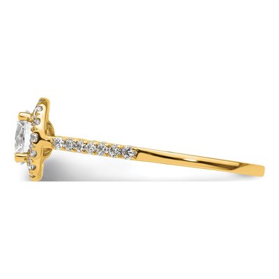 14K Yellow Gold Lab-Grown Diamond Halo Engagement Ring Semi-Mount – view 3