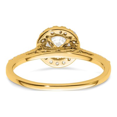 14K Yellow Gold Lab-Grown Diamond Halo Engagement Ring Semi-Mount – view 5