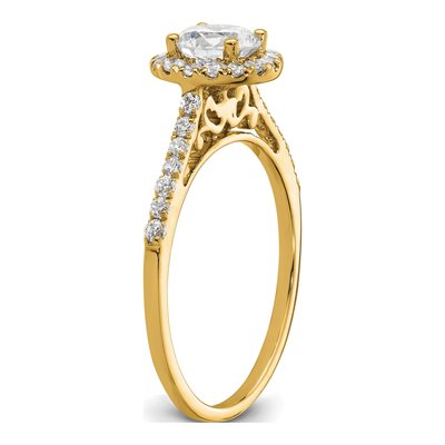 14K Yellow Gold Lab-Grown Diamond Halo Engagement Ring Semi-Mount – view 6