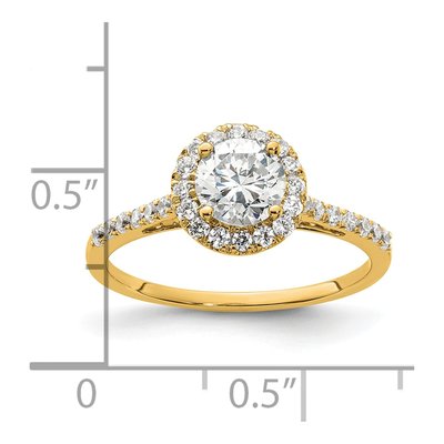 14K Yellow Gold Lab-Grown Diamond Halo Engagement Ring Semi-Mount – view 8