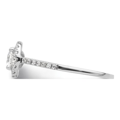 14K White Gold Diamond Halo Engagement Ring Semi-Mount – view 5