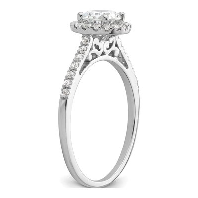 14K White Gold Diamond Halo Engagement Ring Semi-Mount – view 8