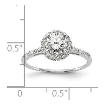 14K White Gold Lab-Grown Diamond Halo Engagement Ring Semi-Mount – view 4