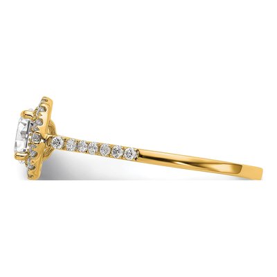 14K Yellow Gold Lab-Grown Diamond Halo Setting Engagement Ring Semi-Mount – view 3
