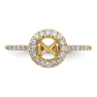 14K Yellow Gold Lab-Grown Diamond Halo Setting Engagement Ring Semi-Mount – view 4