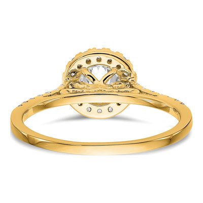 14K Yellow Gold Lab-Grown Diamond Halo Setting Engagement Ring Semi-Mount – view 5
