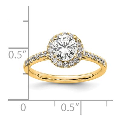 14K Yellow Gold Lab-Grown Diamond Halo Setting Engagement Ring Semi-Mount – view 8