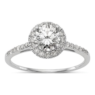 14K White Gold Diamond Halo Ring Mounting