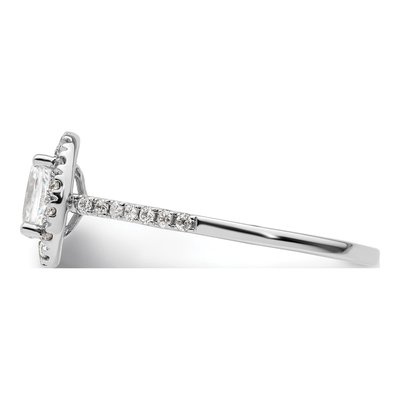 14K White Gold Diamond Oval Halo Engagement Ring Semi-Mount – view 4