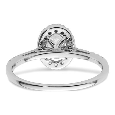 14K White Gold Diamond Oval Halo Engagement Ring Semi-Mount – view 6