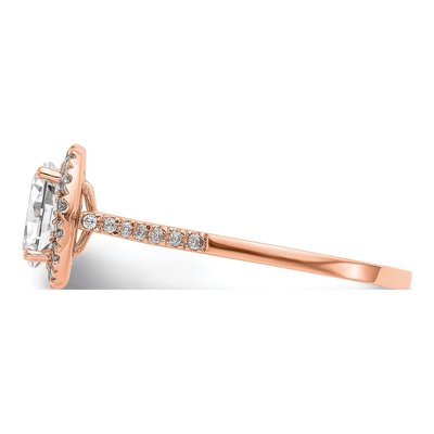 14K Rose Gold Diamond Oval Halo Engagement Ring Semi-Mount – view 4