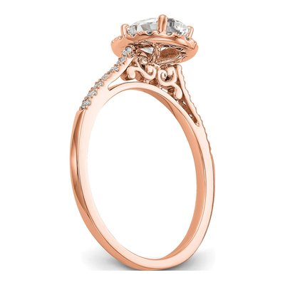 14K Rose Gold Diamond Oval Halo Engagement Ring Semi-Mount – view 7