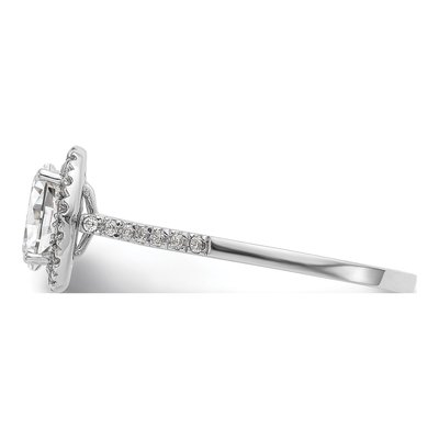 14K White Gold Diamond Halo Engagement Ring Semi-Mount – view 3