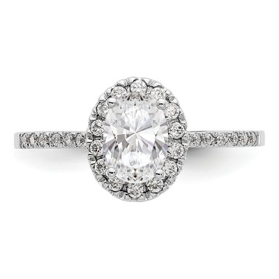 14K White Gold Diamond Halo Engagement Ring Semi-Mount – view 4