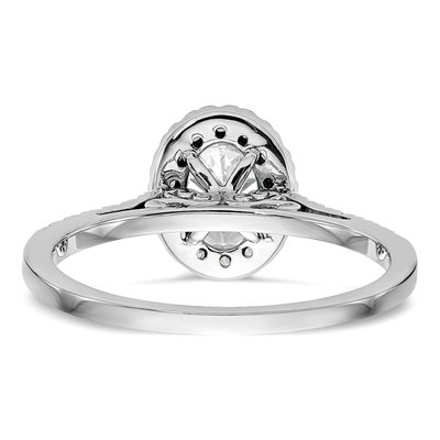14K White Gold Diamond Halo Engagement Ring Semi-Mount – view 5
