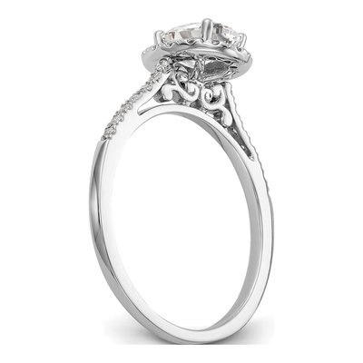 14K White Gold Diamond Halo Engagement Ring Semi-Mount – view 6