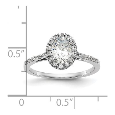 14K White Gold Diamond Halo Engagement Ring Semi-Mount – view 8