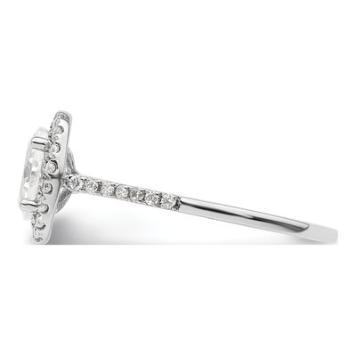 14K White Gold Diamond Oval Halo Engagement Ring Semi-Mount – view 4