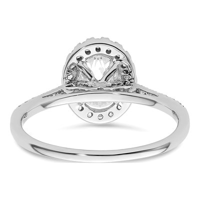 14K White Gold Diamond Oval Halo Engagement Ring Semi-Mount – view 6