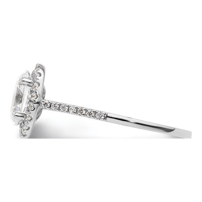 14K White Gold Diamond Halo Engagement Ring Semi-Mount – view 4