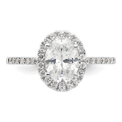 14K White Gold Diamond Halo Engagement Ring Semi-Mount – view 5