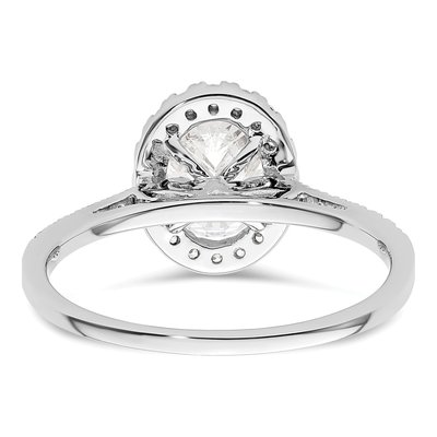 14K White Gold Diamond Halo Engagement Ring Semi-Mount – view 6